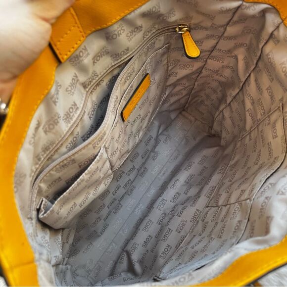 MICHAEL KORS Yellow Large Leather Jet Set Voyager Laptop Work Tote Shoulder Bag - Picture 12 of 12
